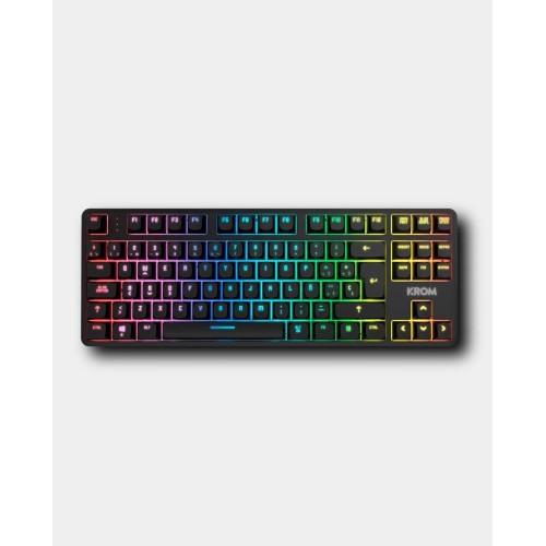 20474-Krom NXKROMKERNELPROSP teclado Juego USB + RF Wireless + Bluetooth QWERTY Espanol Negro, Blanco