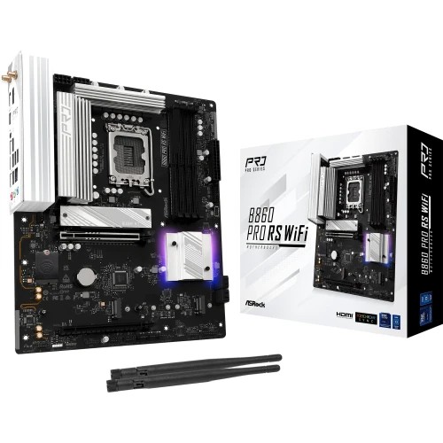 24988-PLACA ASROCK B860 PRO RS WIFI,INTEL,1851,B860,4DDR5,256GB,1HDMI+1DP,4SATA3+2M.2,2.5GBLAN,WIFI6E+BT5.3,8USB3.2+2USB